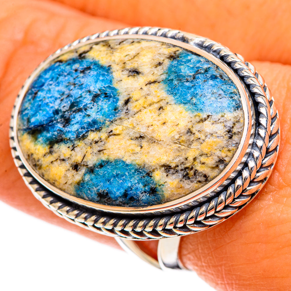 K2 Blue Azurite Rings handcrafted by Anasilvercos - RING106778