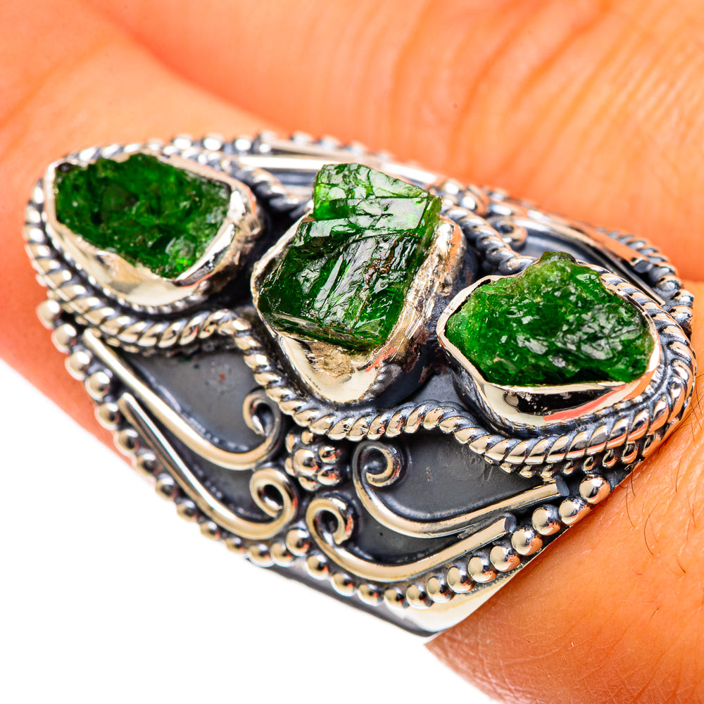 Chrome Diopside Rings handcrafted by Anasilvercos - RING106795