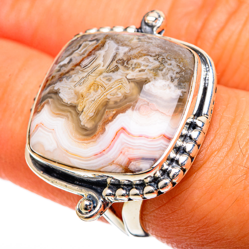 Laguna Lace Agate Rings handcrafted by Anasilvercos - RING106806