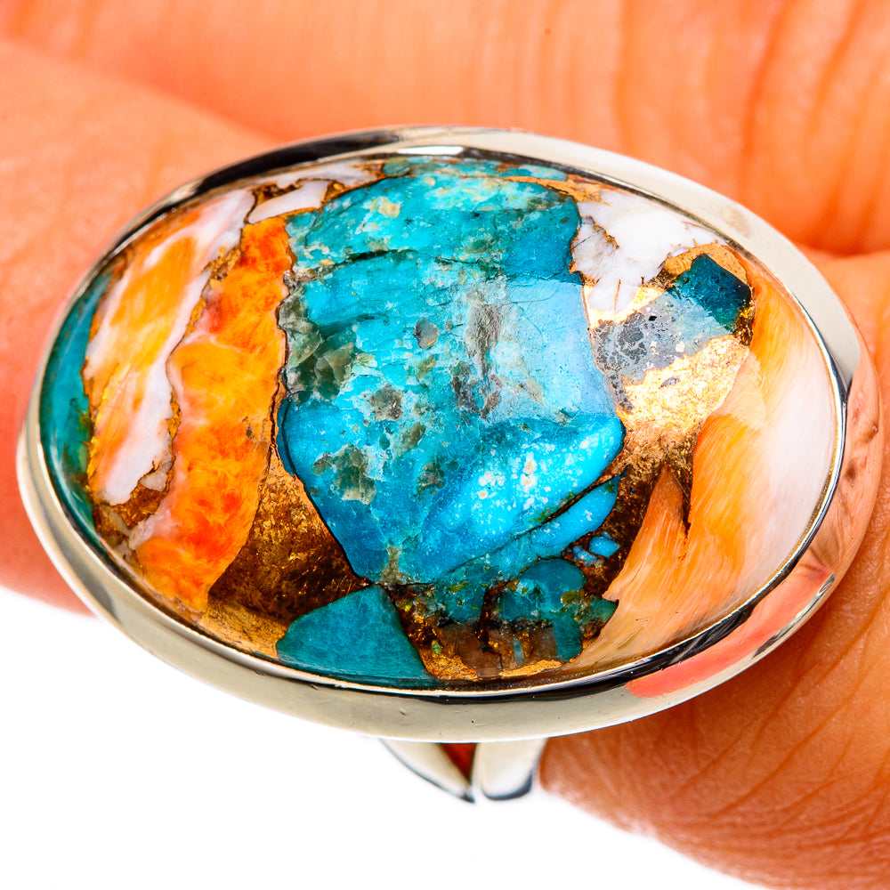 Spiny Oyster Turquoise Rings handcrafted by Anasilvercos - RING106870