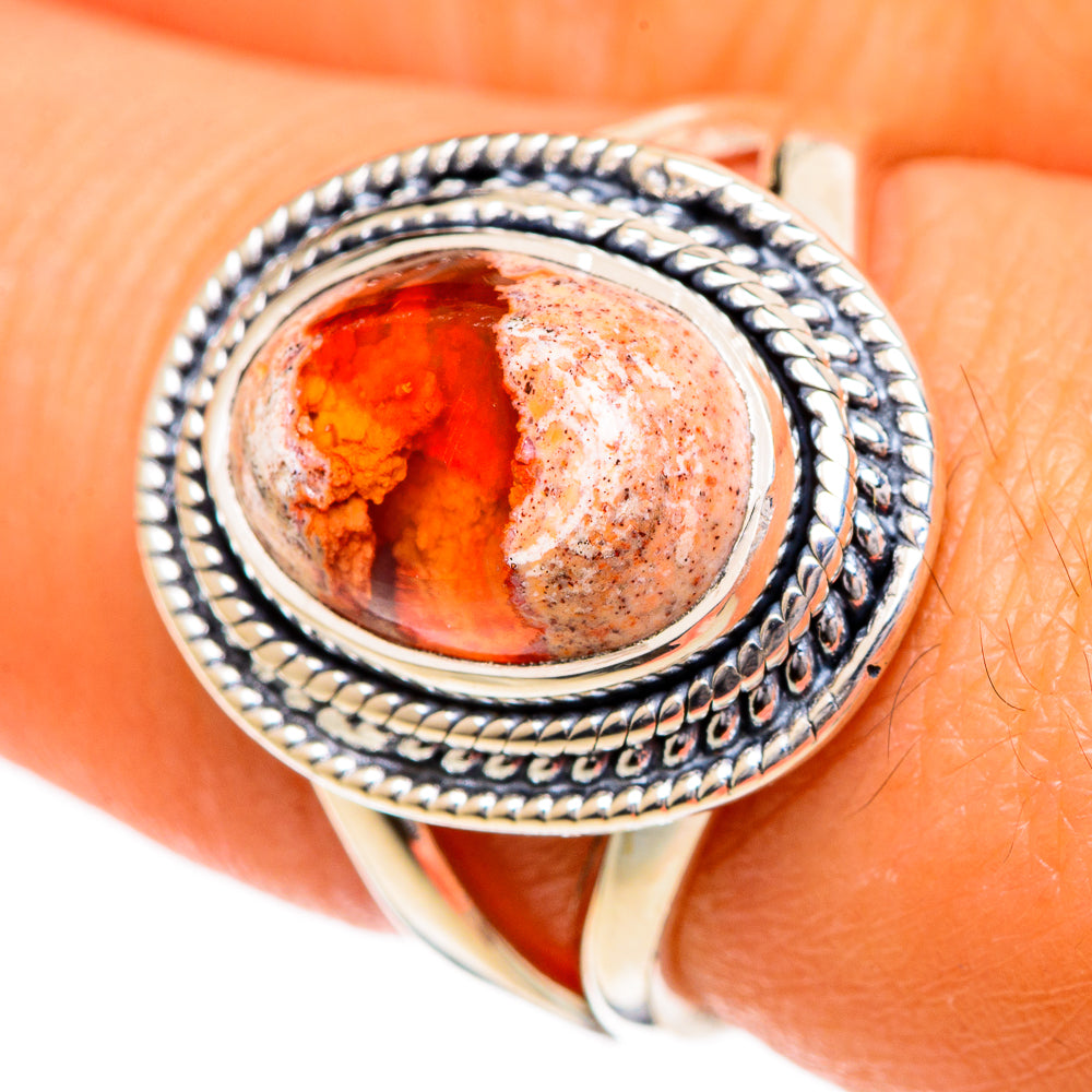 Mexican Fire Opal Rings handcrafted by Anasilvercos - RING106903