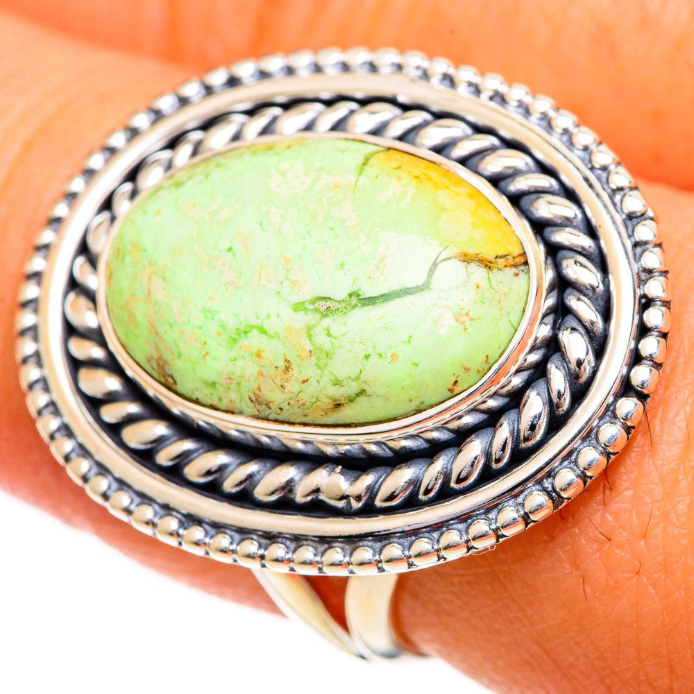Lemon Chrysoprase Rings handcrafted by Anasilvercos - RING106922