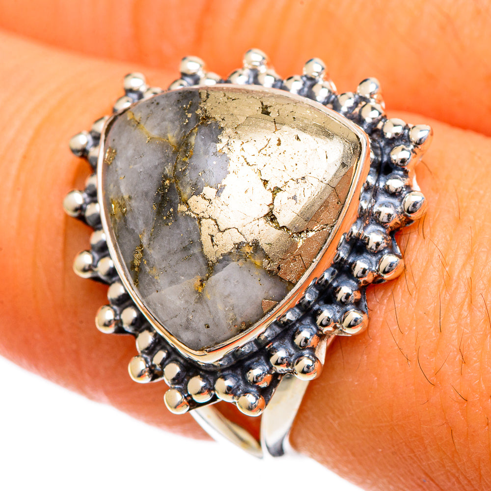 Pyrite Agate Rings handcrafted by Anasilvercos - RING106937