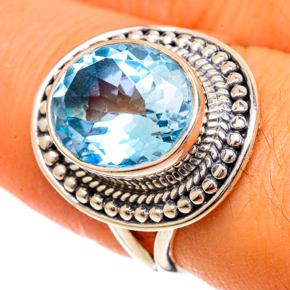 Blue Topaz Rings handcrafted by Anasilvercos - RING106951
