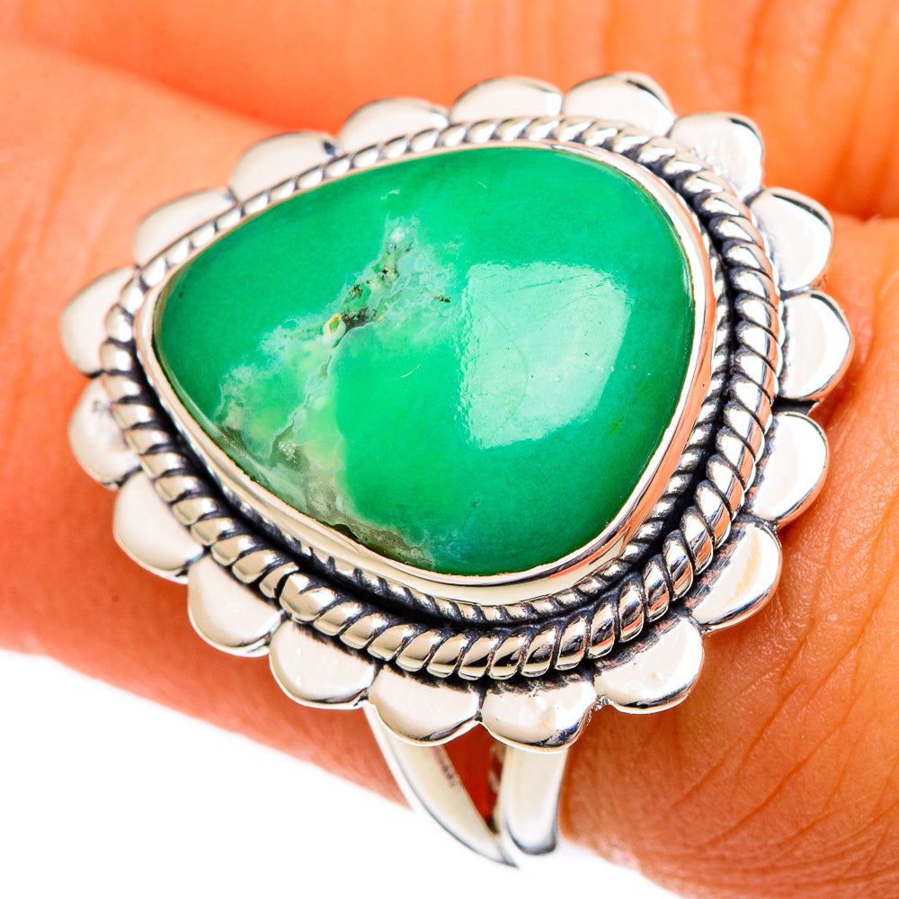 Chrysoprase Rings handcrafted by Anasilvercos - RING106956
