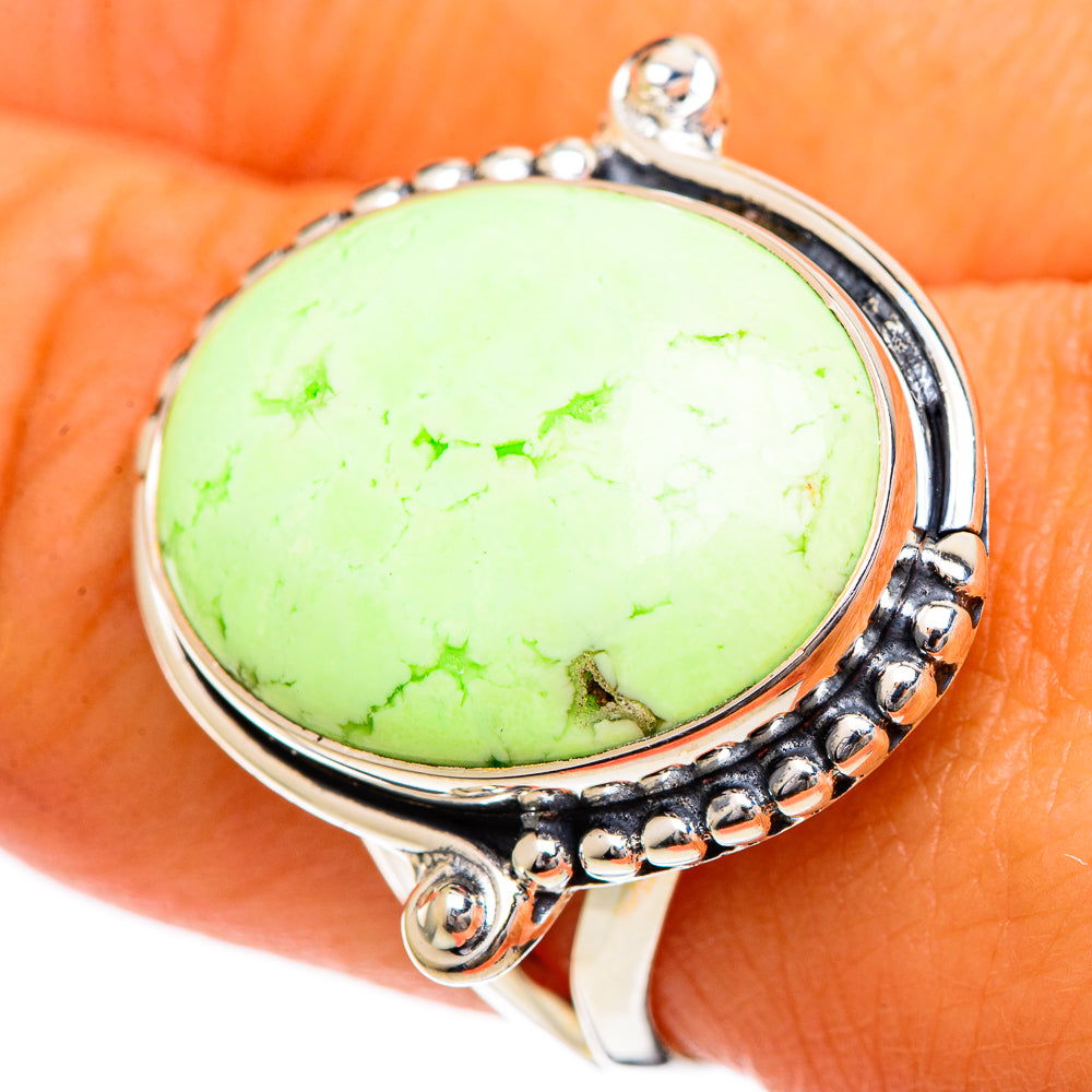 Lemon Chrysoprase Rings handcrafted by Anasilvercos - RING106958