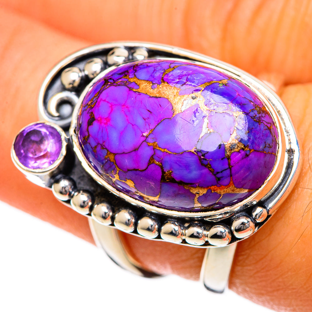Purple Copper Composite Turquoise Rings handcrafted by Anasilvercos - RING106972