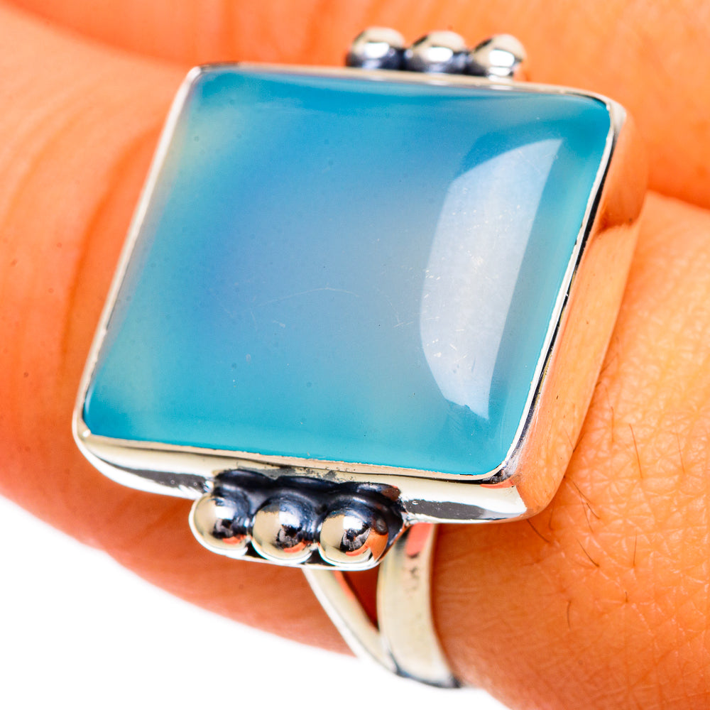 Aqua Chalcedony Rings handcrafted by Anasilvercos - RING106990