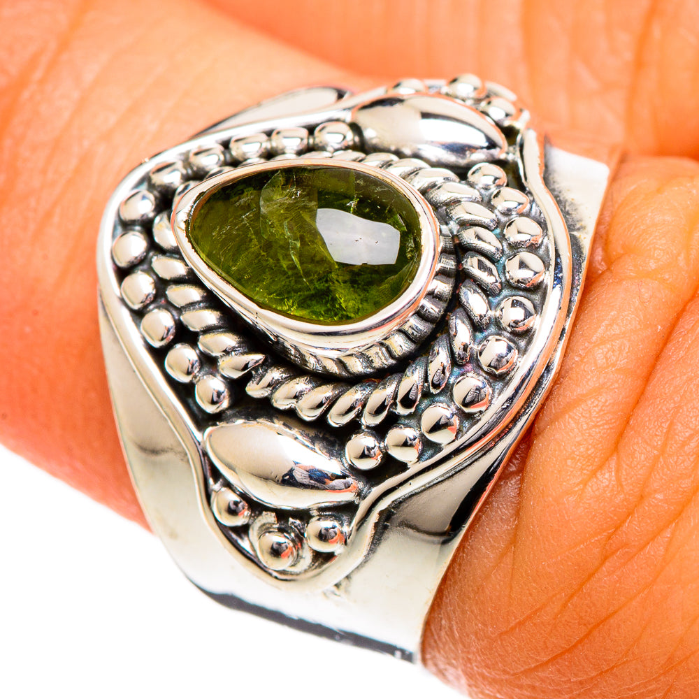 Green Tourmaline Rings handcrafted by Anasilvercos - RING106996