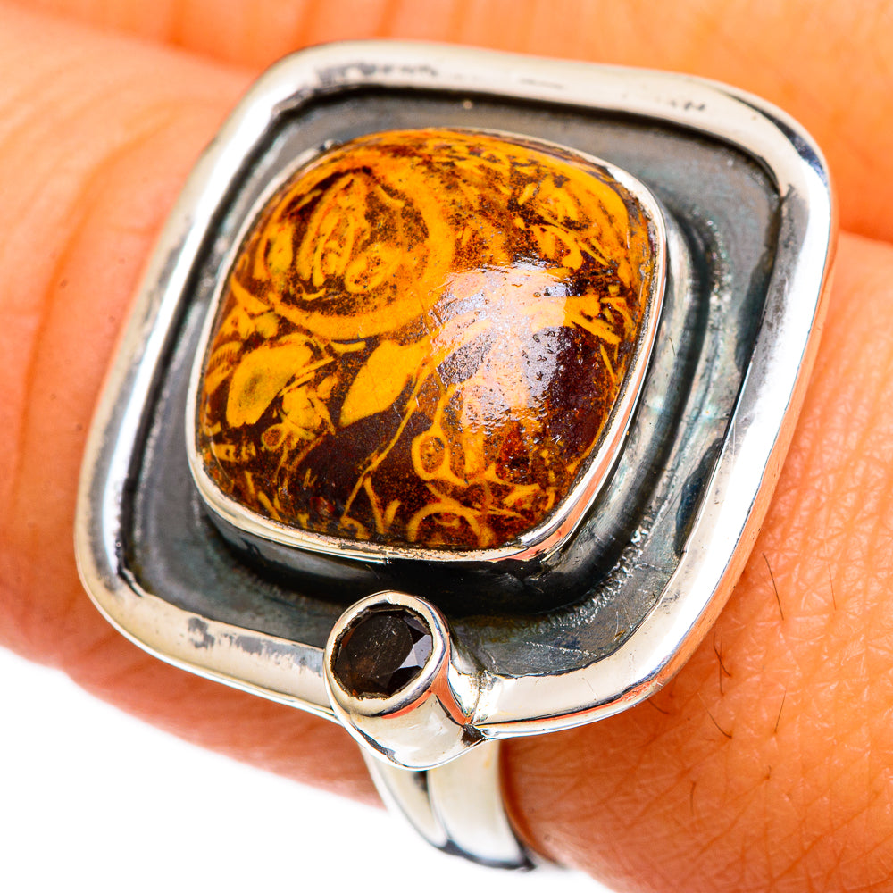 Turritella Agate Rings handcrafted by Anasilvercos - RING107000