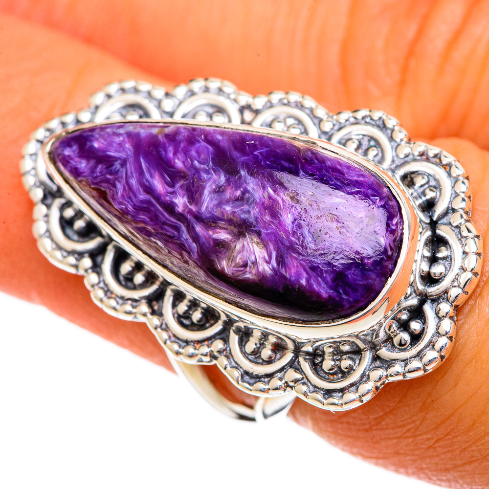 Charoite Rings handcrafted by Anasilvercos - RING107011