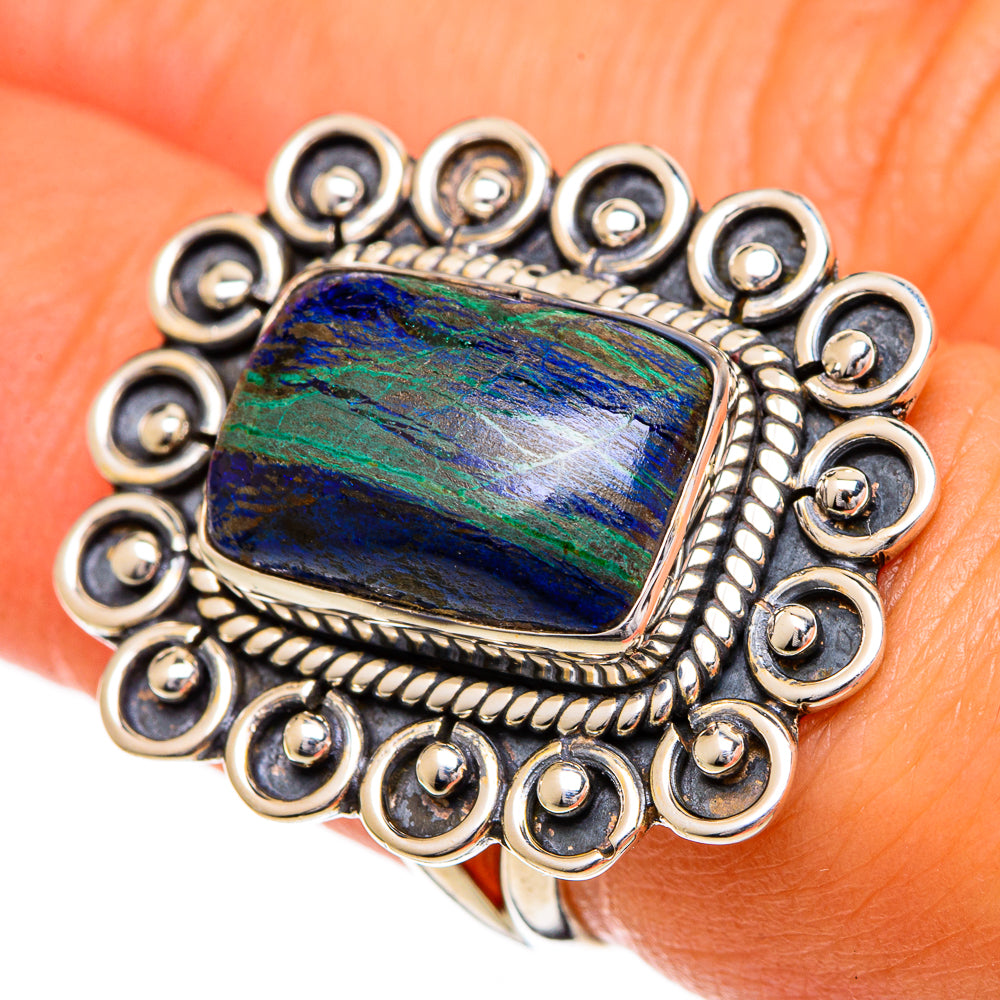 Azurite Malachite Rings handcrafted by Anasilvercos - RING107017