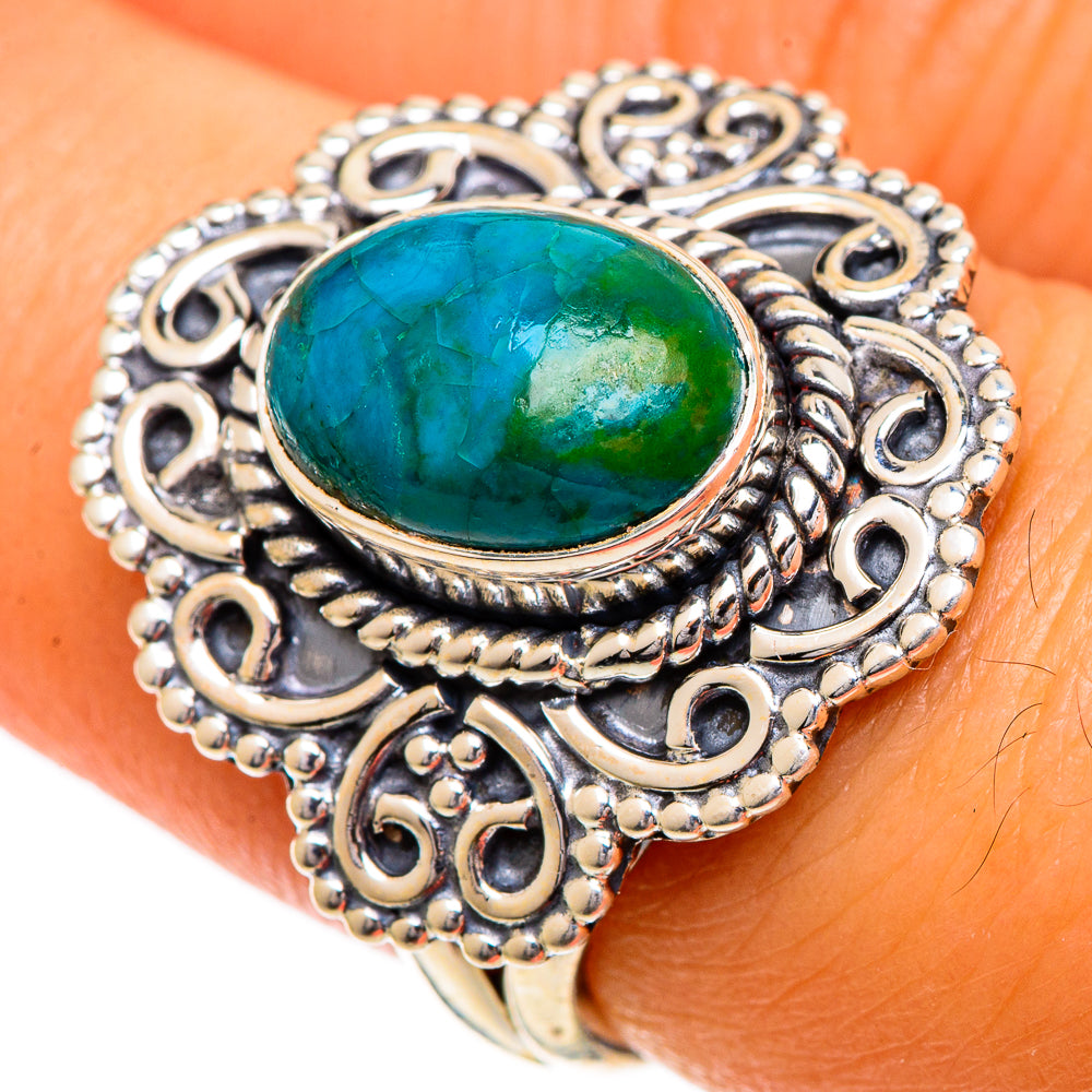 Chrysocolla Rings handcrafted by Anasilvercos - RING107023