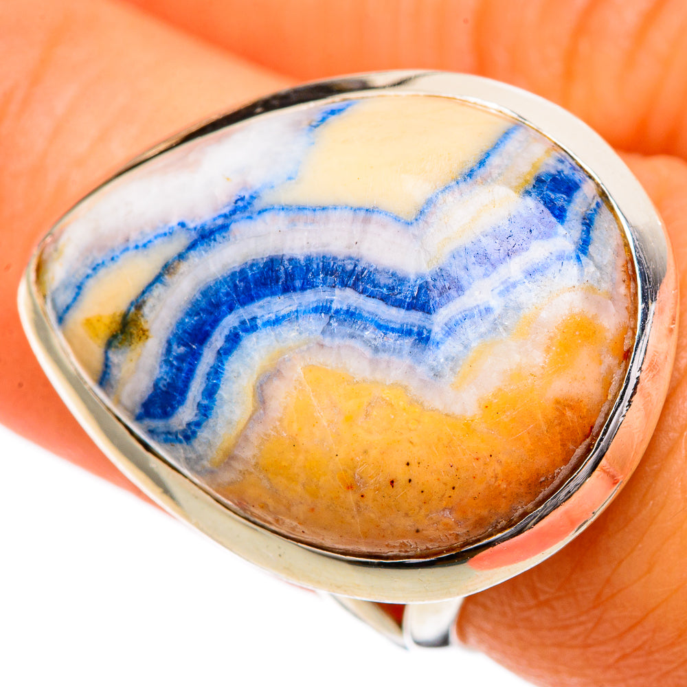 Blue Scheelite Rings handcrafted by Anasilvercos - RING107026