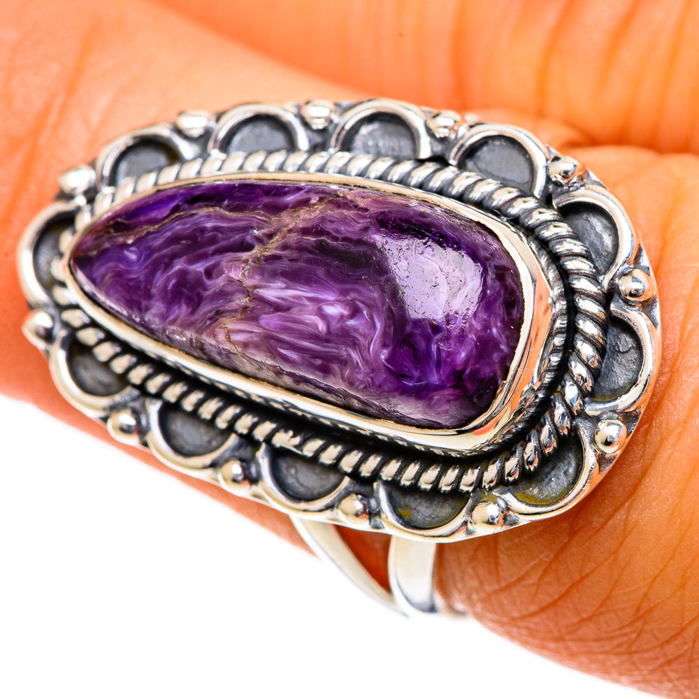 Charoite Rings handcrafted by Anasilvercos - RING107043