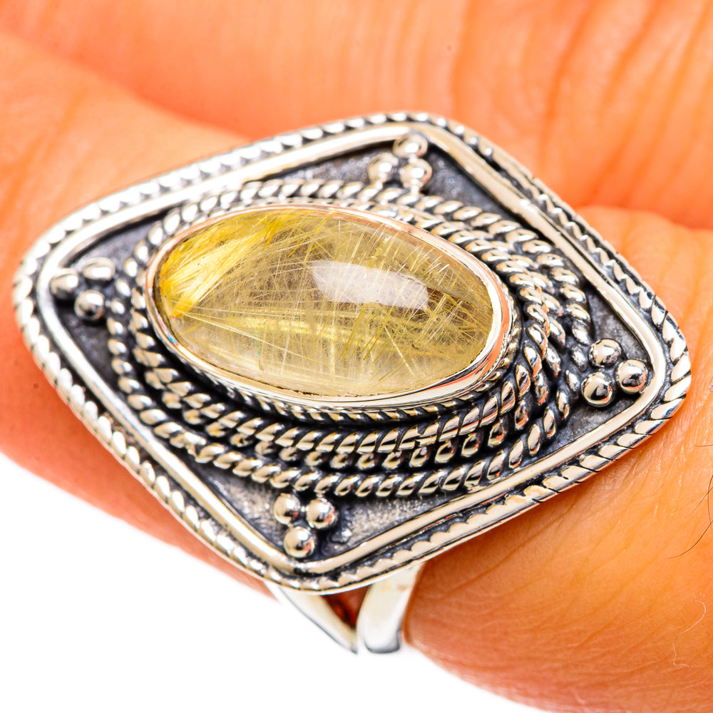Rutilated Quartz Rings handcrafted by Anasilvercos - RING107051