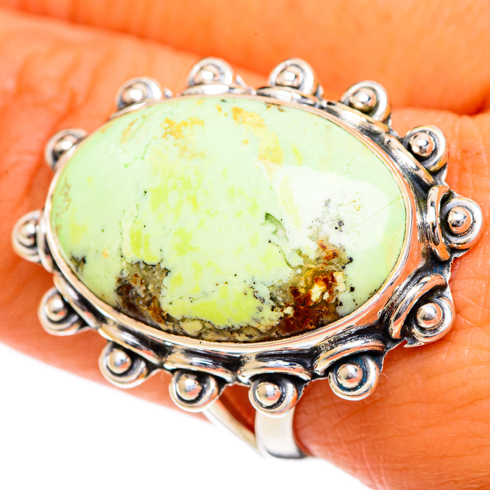 Lemon Chrysoprase Rings handcrafted by Anasilvercos - RING107070
