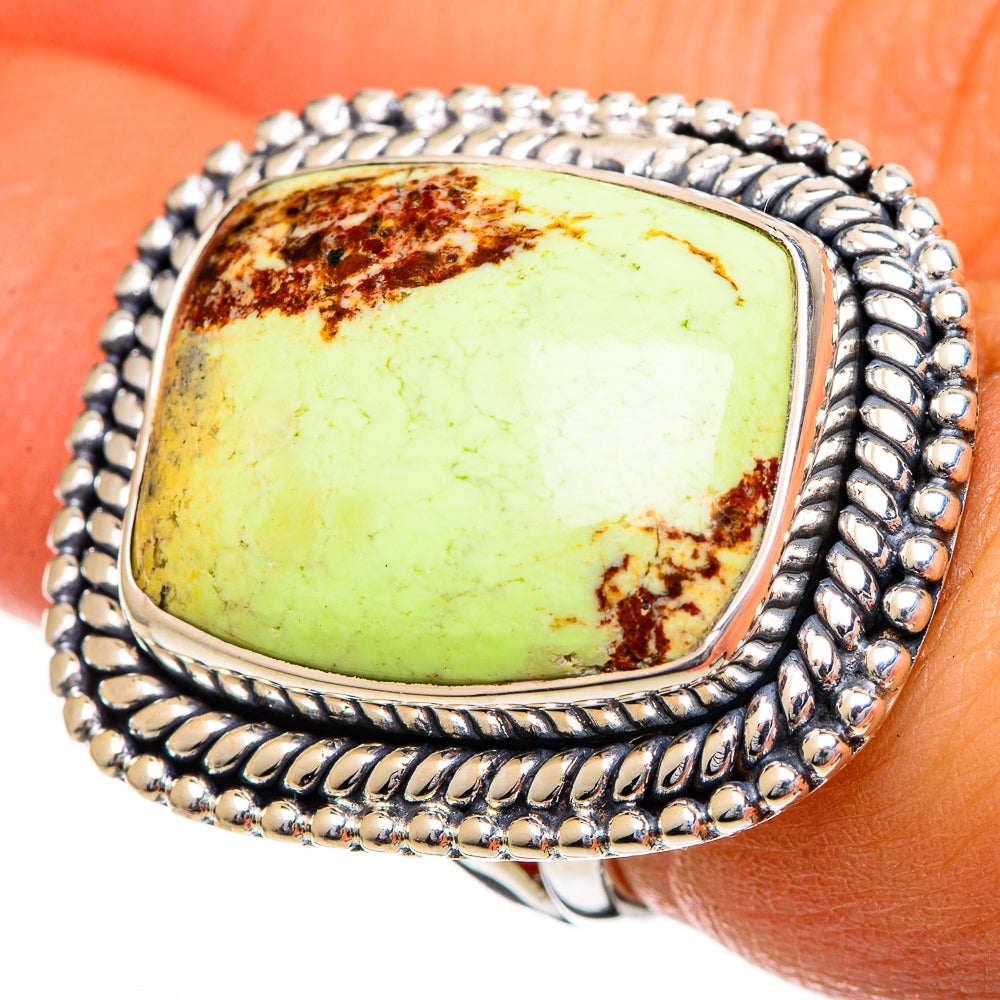 Lemon Chrysoprase Rings handcrafted by Anasilvercos - RING107117