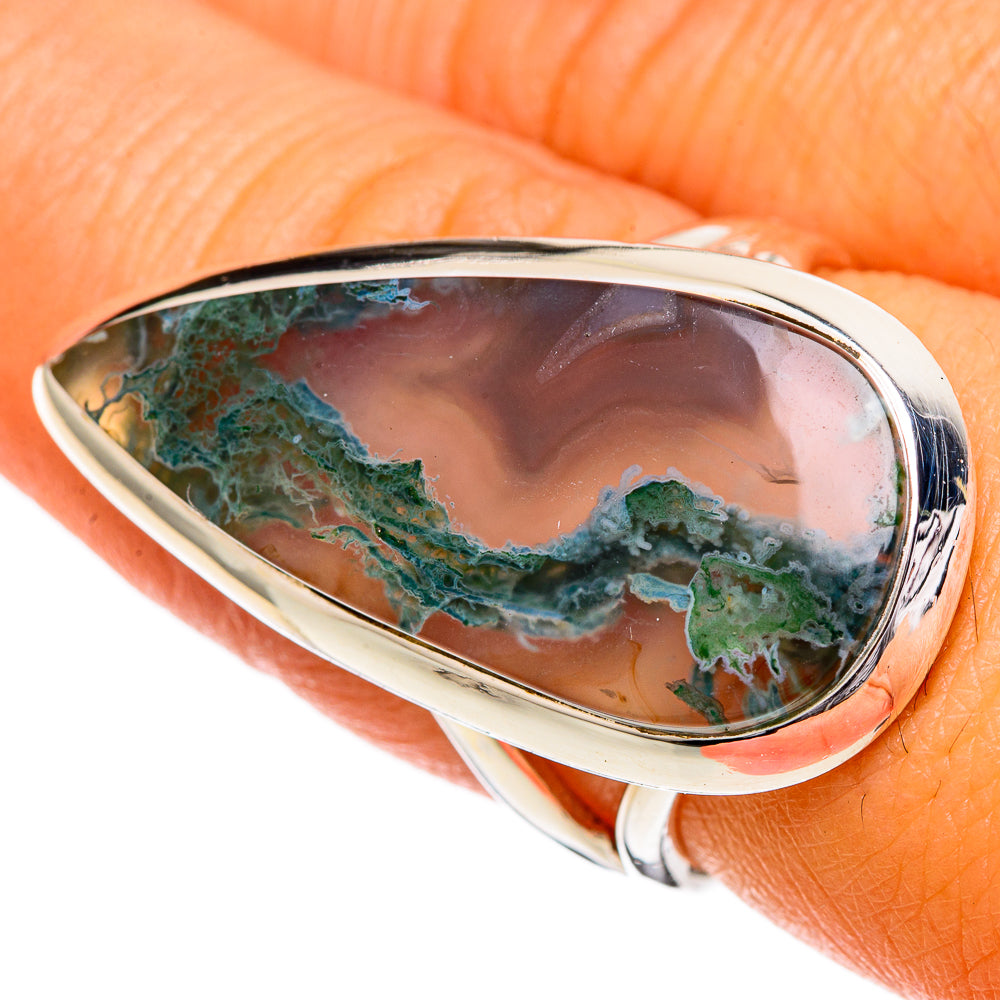 Green Moss Agate Rings handcrafted by Anasilvercos - RING107118