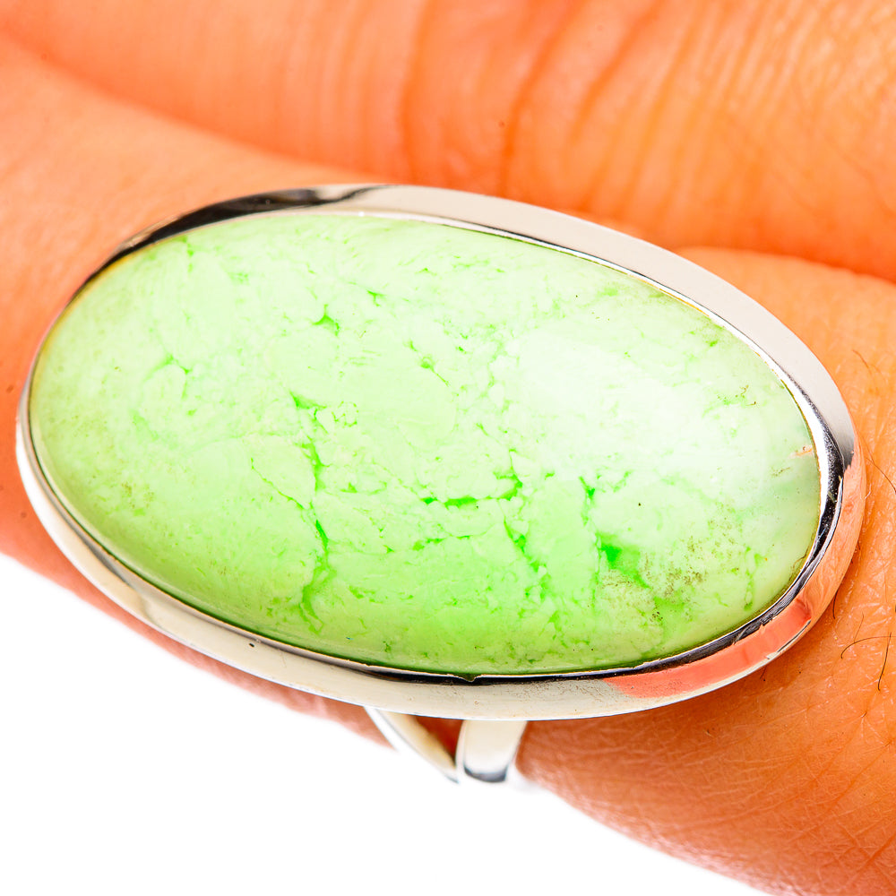 Lemon Chrysoprase Rings handcrafted by Anasilvercos - RING107120