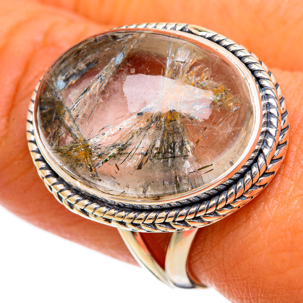Tourmalinated Quartz Rings handcrafted by Anasilvercos - RING107128