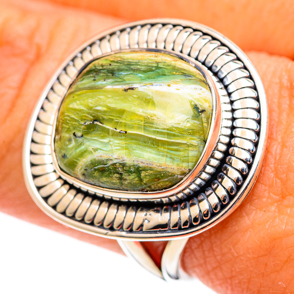 African Green Opal Rings handcrafted by Anasilvercos - RING107141