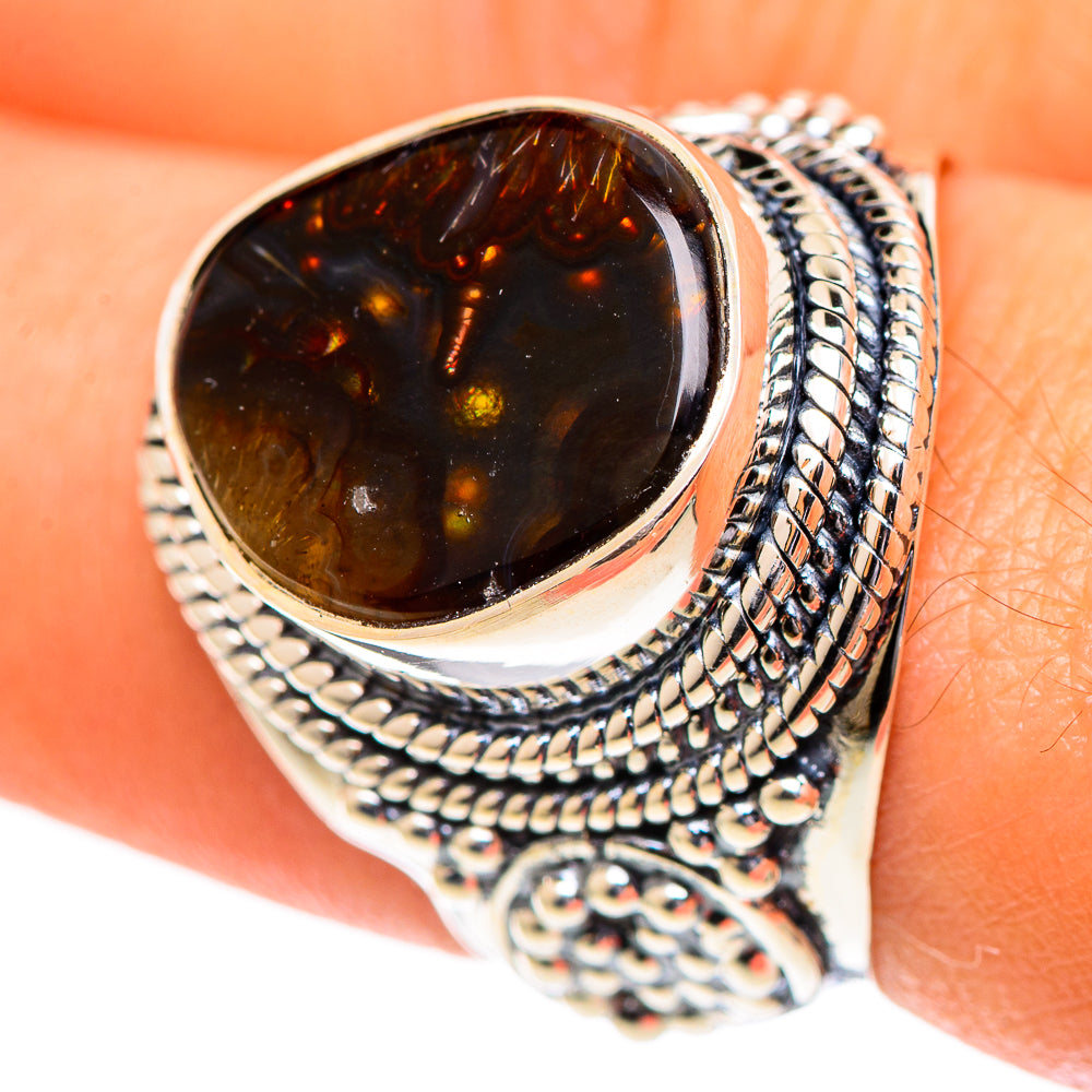 Mexican Fire Agate Rings handcrafted by Anasilvercos - RING107146