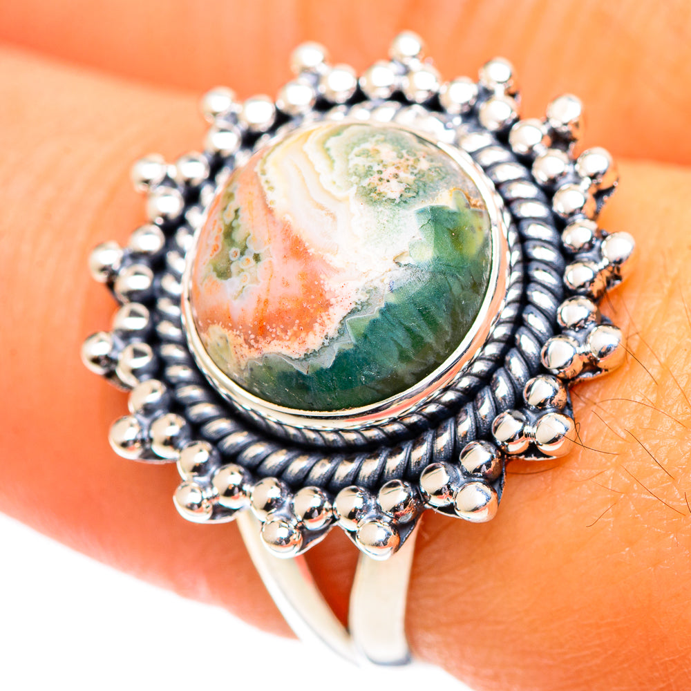 Ocean Jasper Rings handcrafted by Anasilvercos - RING107175