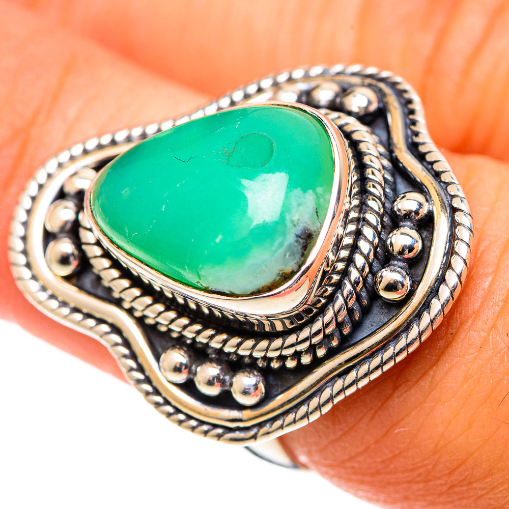 Chrysoprase Rings handcrafted by Anasilvercos - RING107177