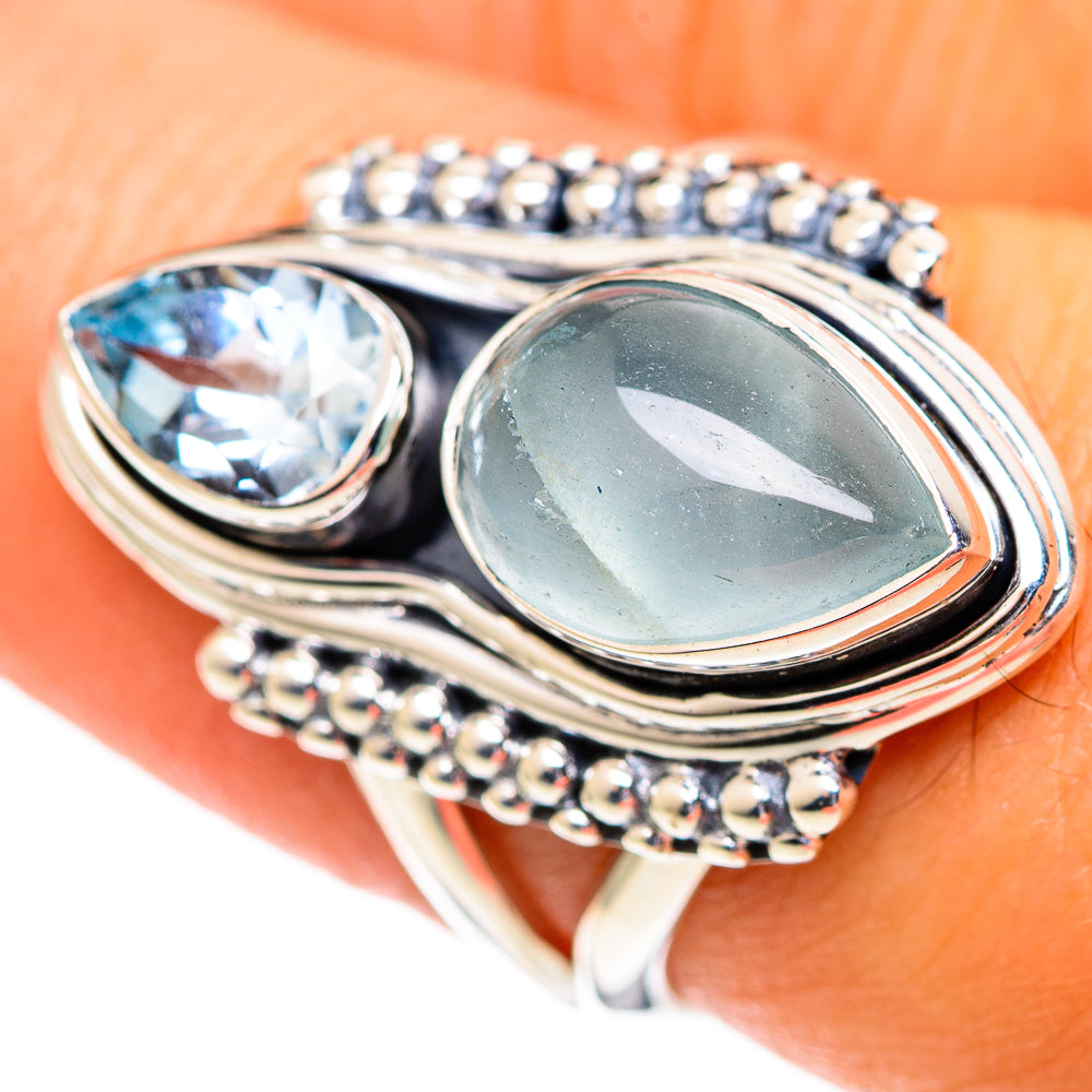 Aquamarine Rings handcrafted by Anasilvercos - RING107198