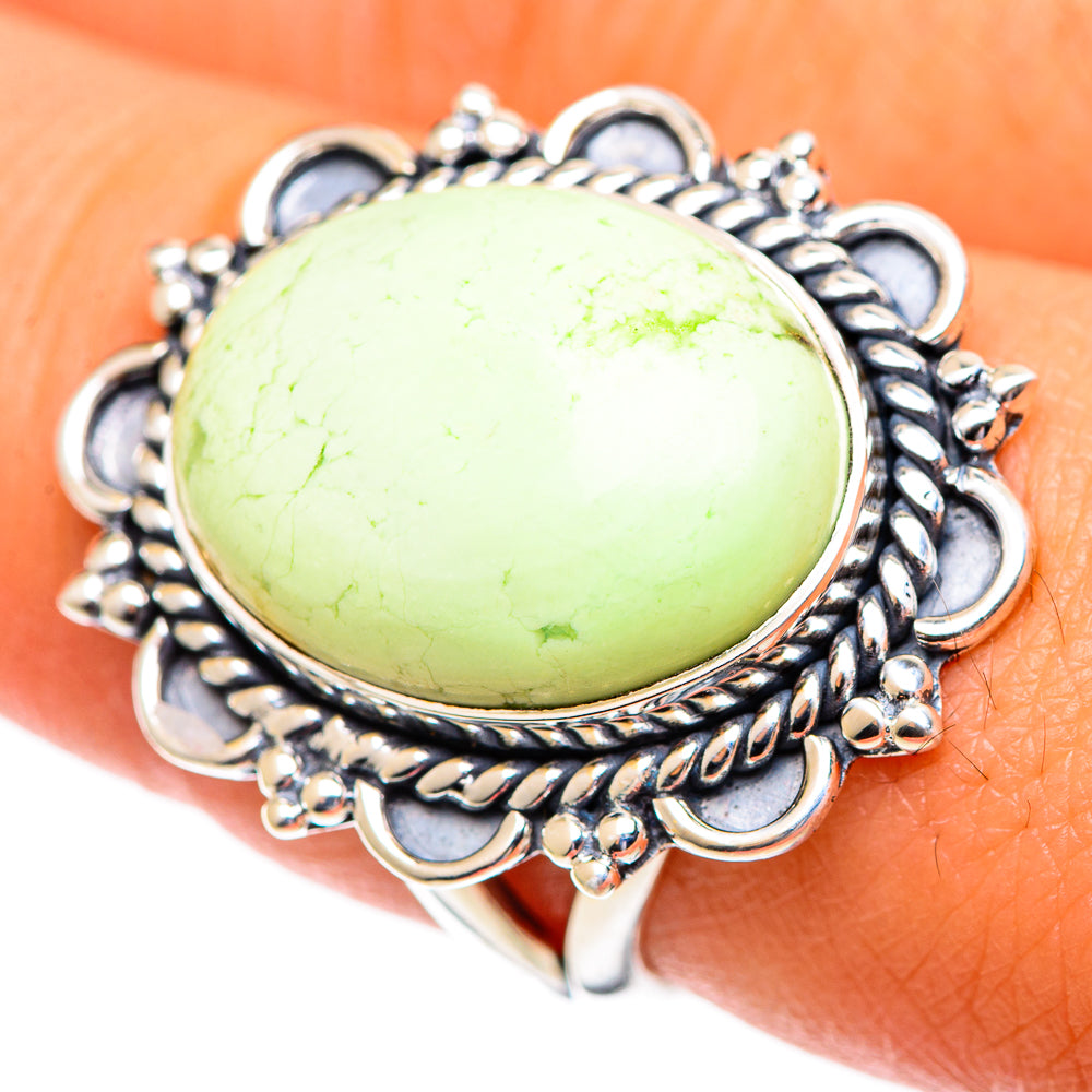 Lemon Chrysoprase Rings handcrafted by Anasilvercos - RING107205
