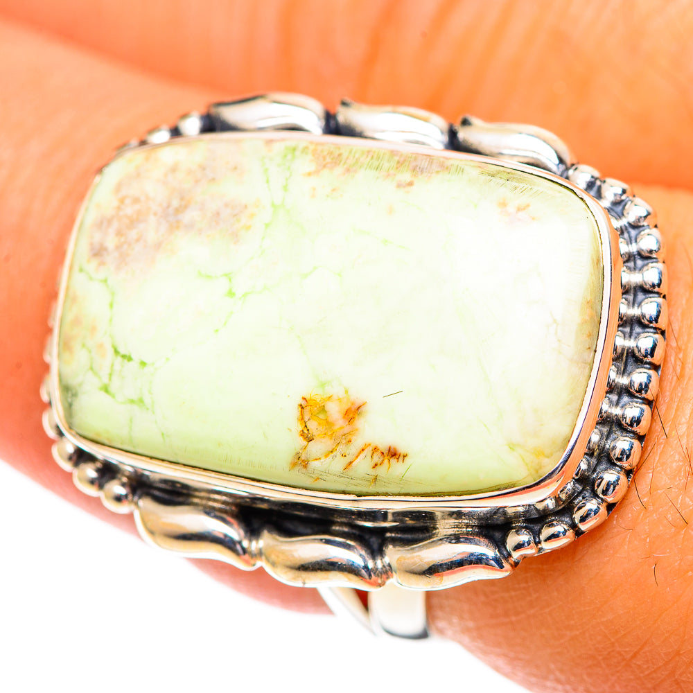 Lemon Chrysoprase Rings handcrafted by Anasilvercos - RING107210