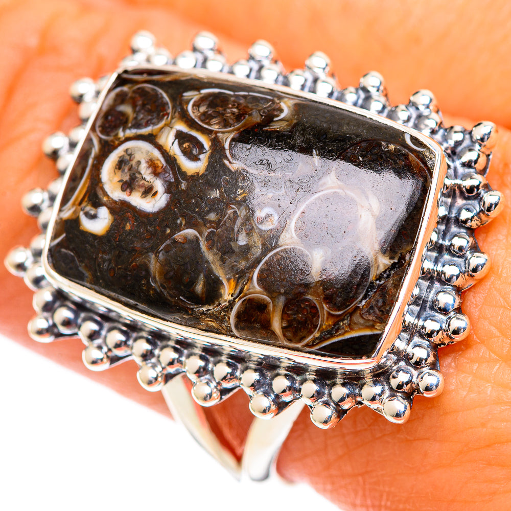 Turritella Agate Rings handcrafted by Anasilvercos - RING107212
