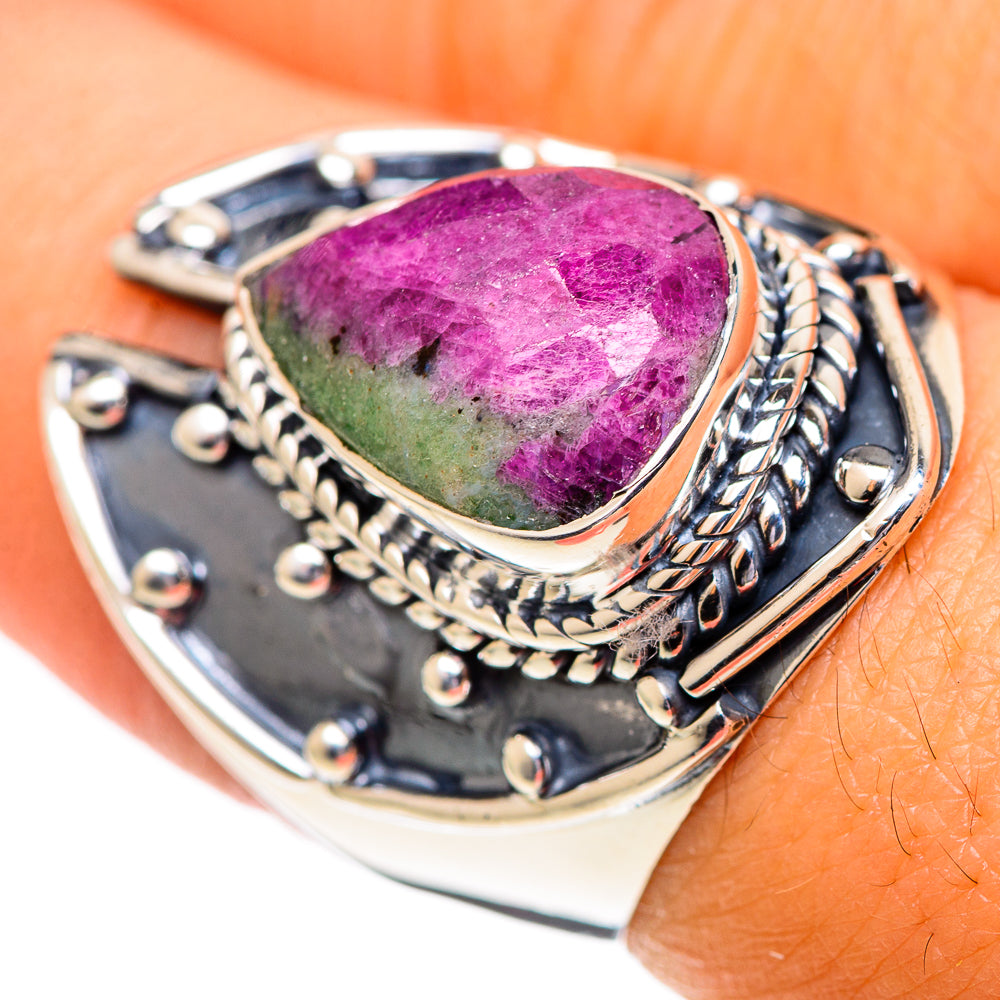 Ruby Zoisite Rings handcrafted by Anasilvercos - RING107216