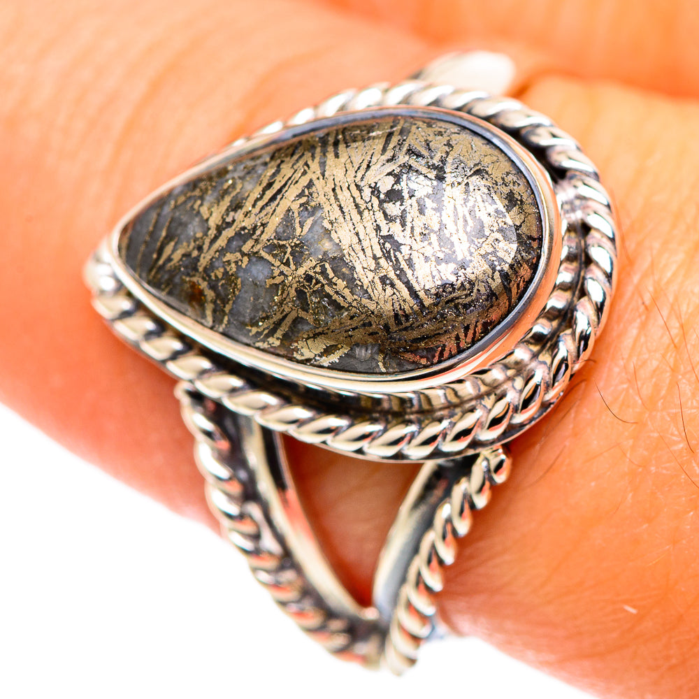 Pyrite Agate Rings handcrafted by Anasilvercos - RING107221