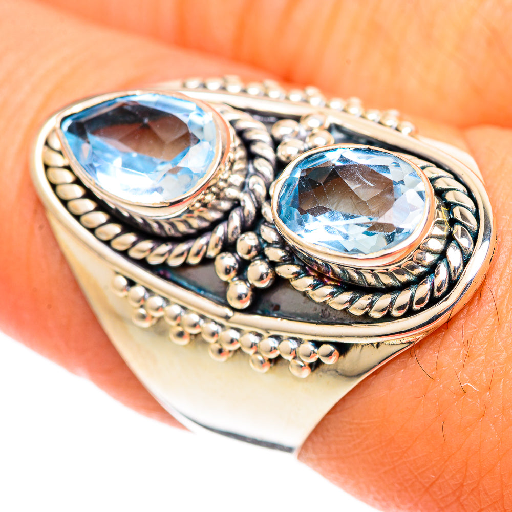Blue Topaz Rings handcrafted by Anasilvercos - RING107231