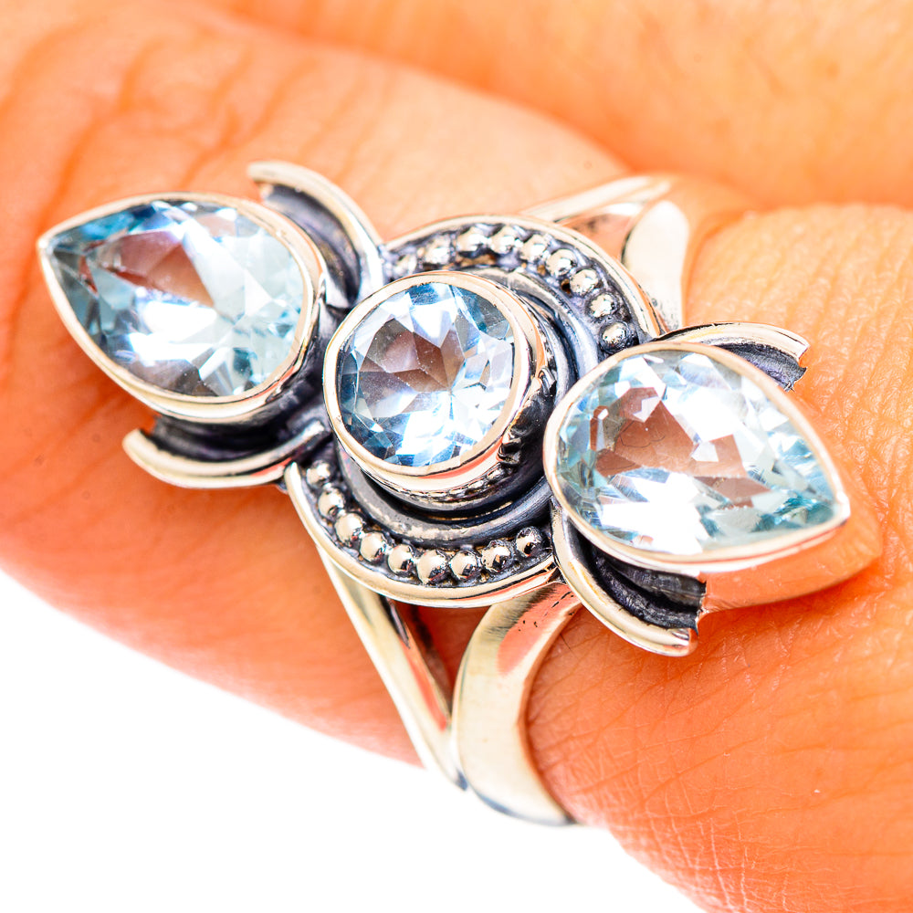 Blue Topaz Rings handcrafted by Anasilvercos - RING107237