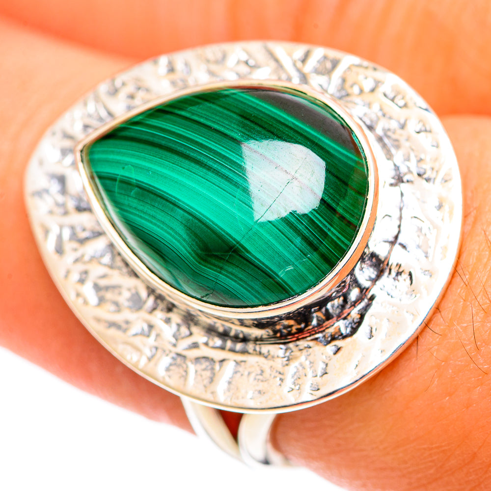 Malachite Rings handcrafted by Anasilvercos - RING107240