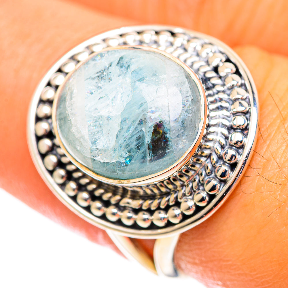 Aquamarine Rings handcrafted by Anasilvercos - RING107265