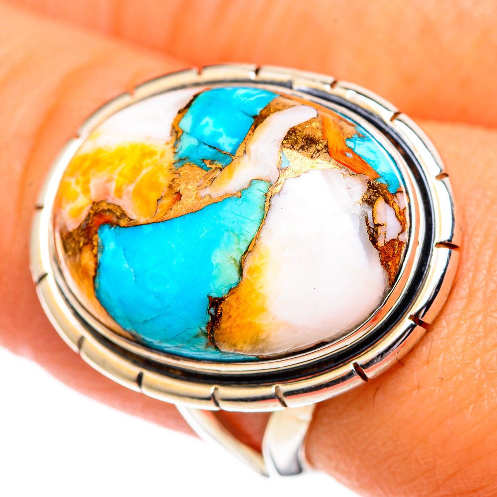 Spiny Oyster Turquoise Rings handcrafted by Anasilvercos - RING107284