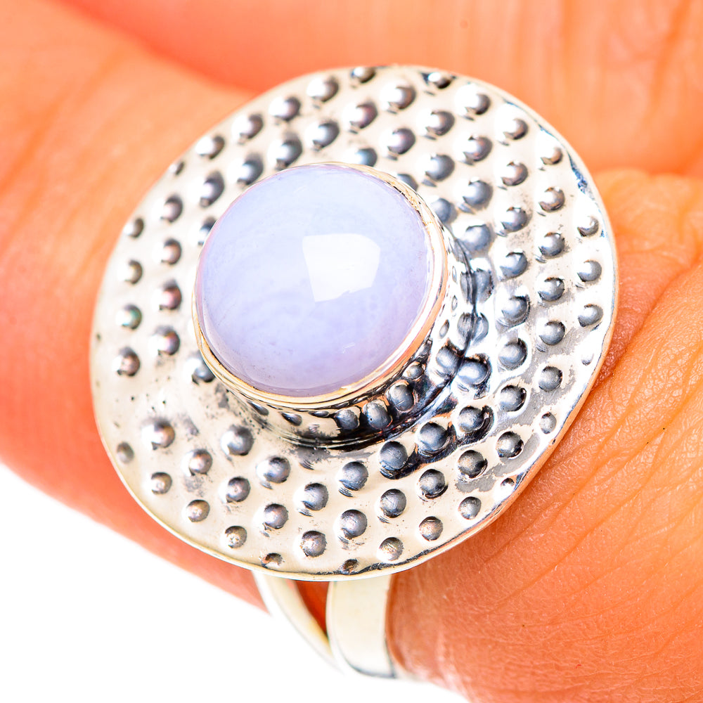 Blue Lace Agate Rings handcrafted by Anasilvercos - RING107287