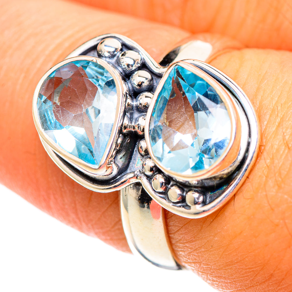 Blue Topaz Rings handcrafted by Anasilvercos - RING107292
