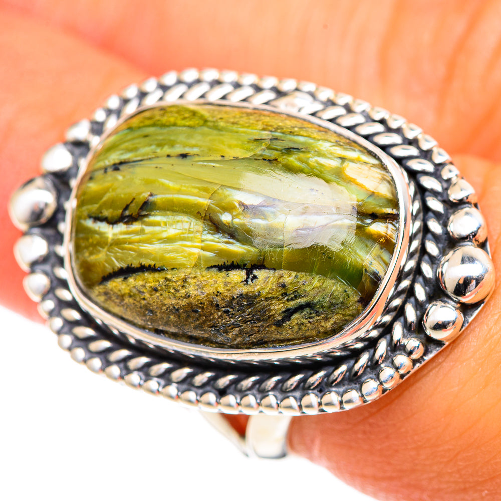 African Green Opal Rings handcrafted by Anasilvercos - RING107298