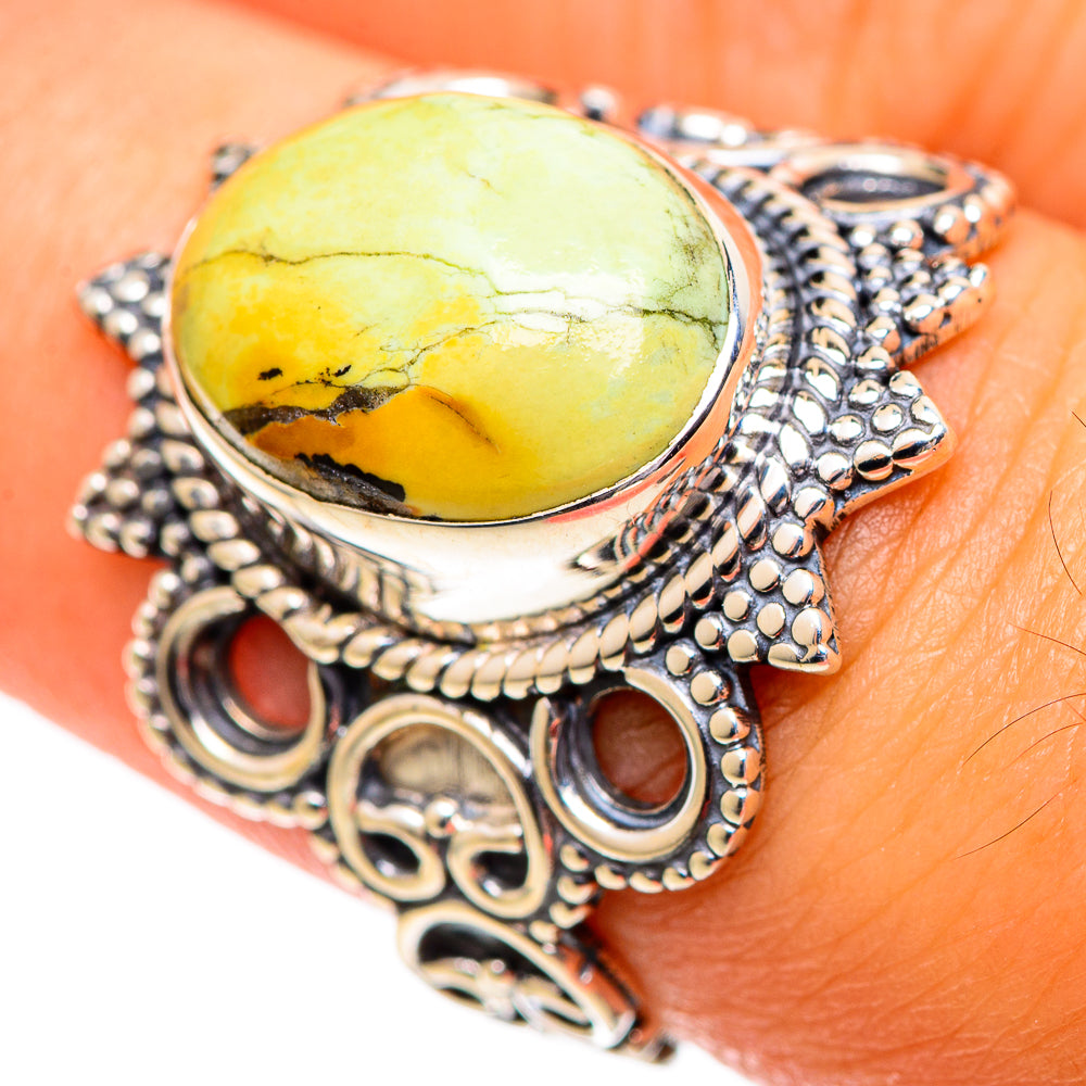 Lemon Chrysoprase Rings handcrafted by Anasilvercos - RING107299