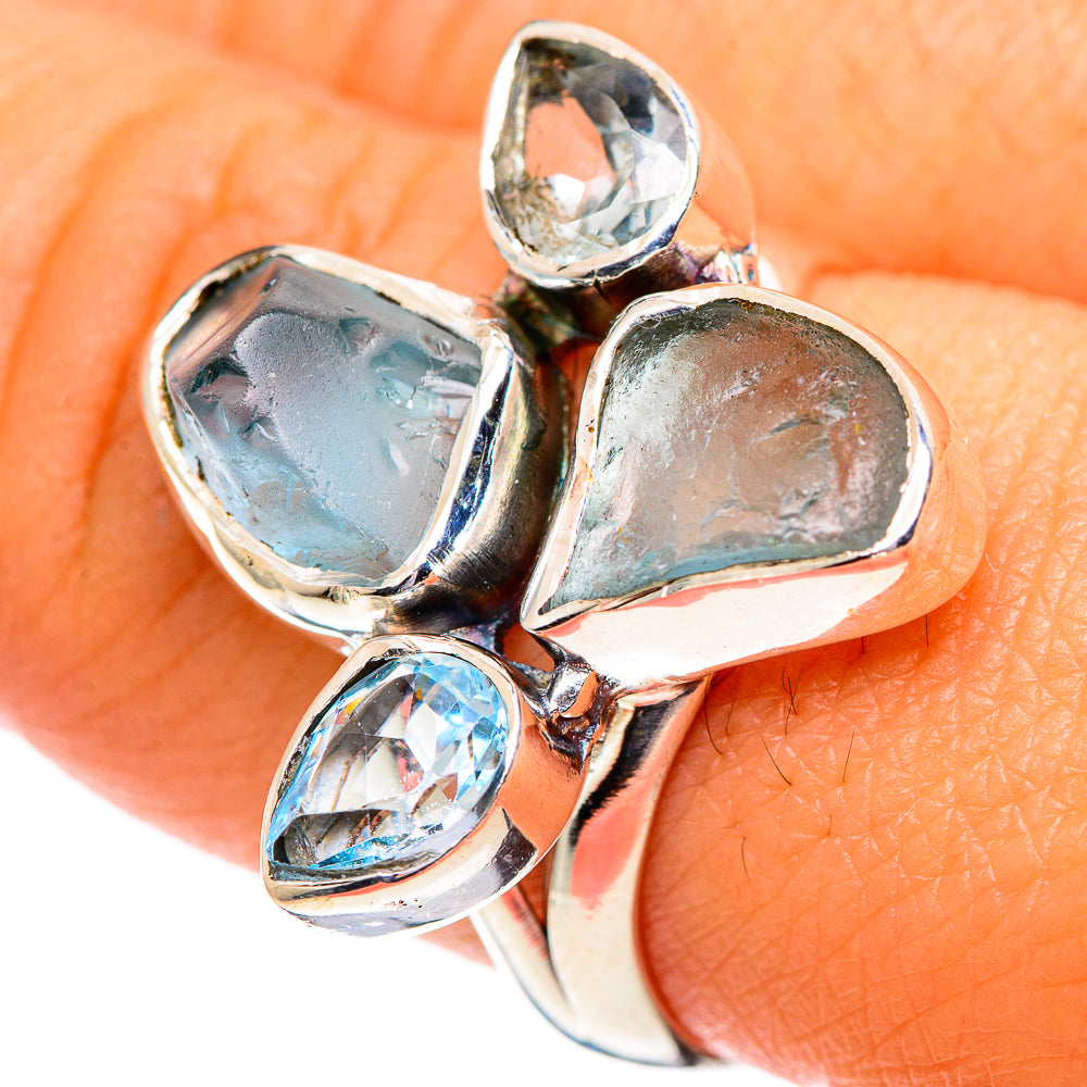 Aquamarine Rings handcrafted by Anasilvercos - RING107322