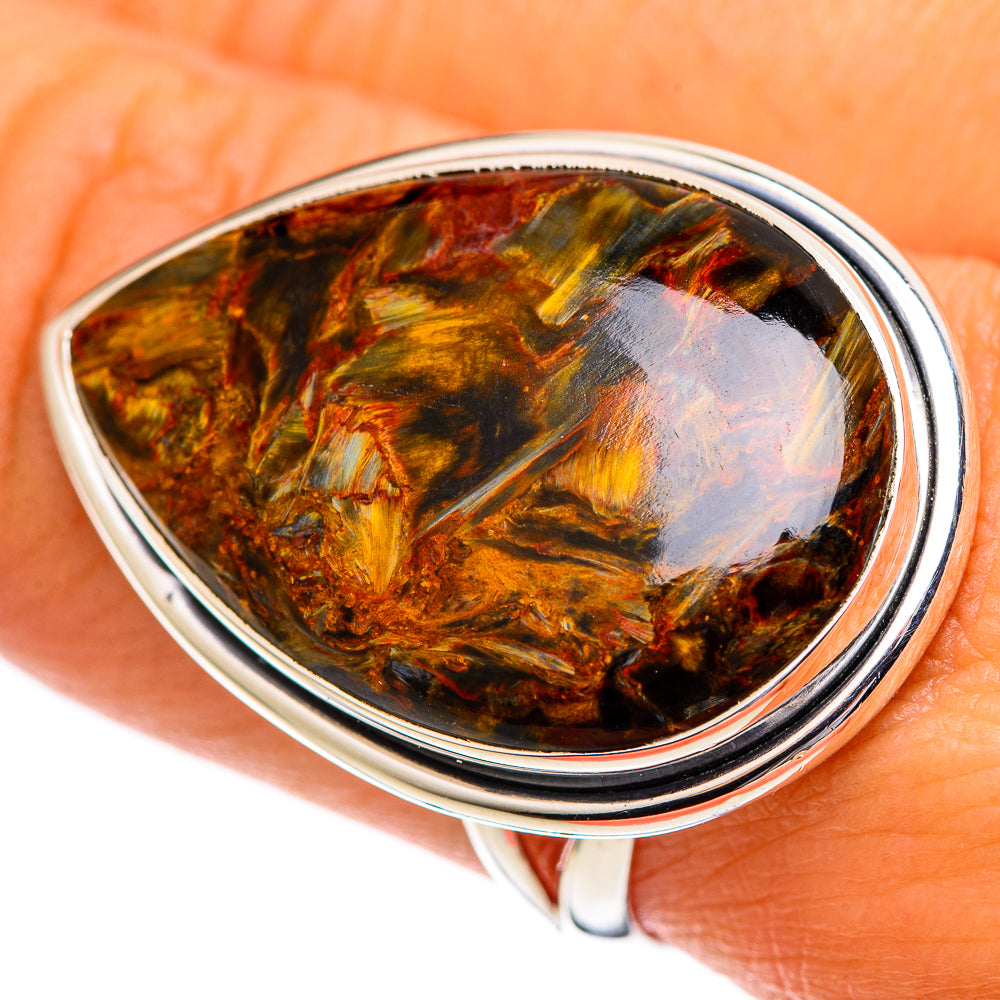 Golden Pietersite Rings handcrafted by Anasilvercos - RING107335