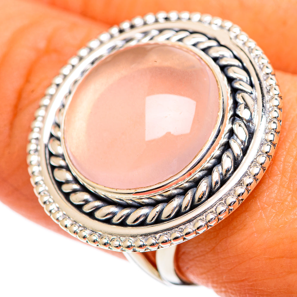 Rose Quartz Rings handcrafted by Anasilvercos - RING107342