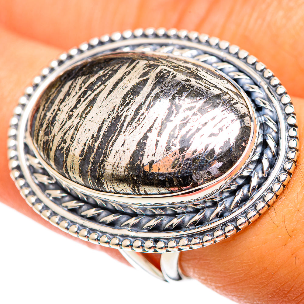 Pyrite Agate Rings handcrafted by Anasilvercos - RING107345