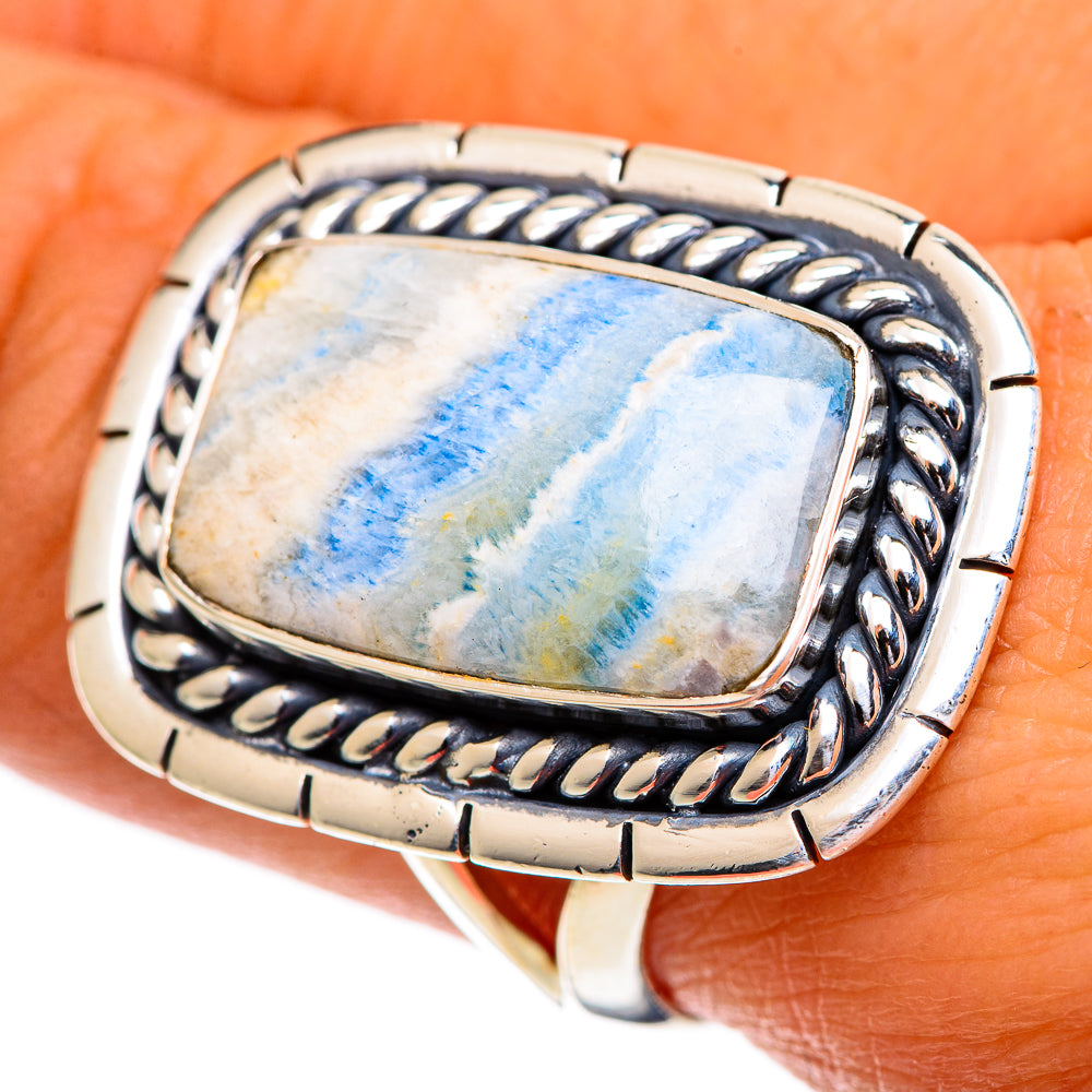 Blue Scheelite Rings handcrafted by Anasilvercos - RING107364