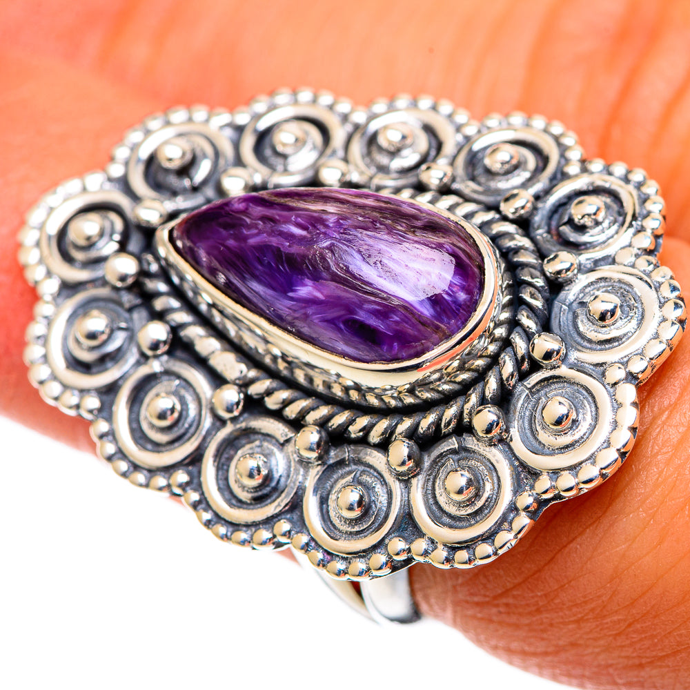Charoite Rings handcrafted by Anasilvercos - RING107386